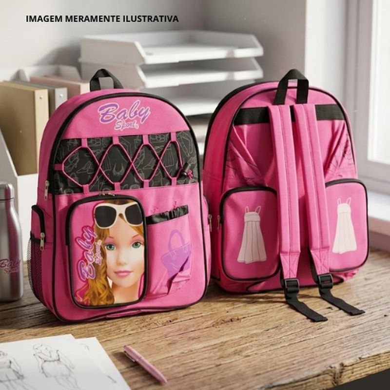 mochila tm baby sport 30x20cm pink dress (mp)