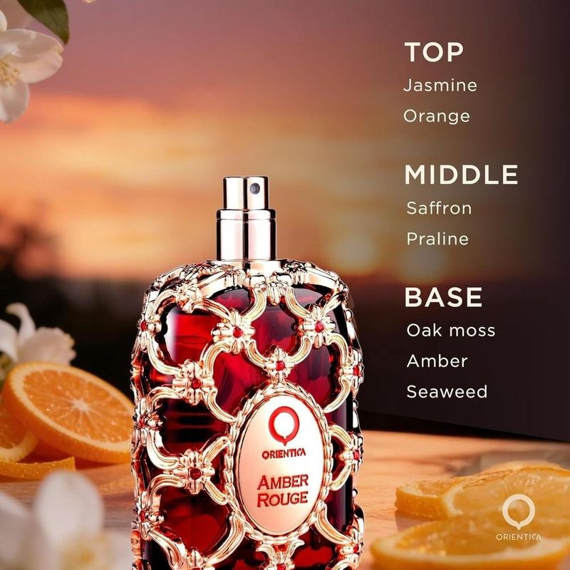 perfume árabe feminino orientica amber rouge edp 80ml (mp)