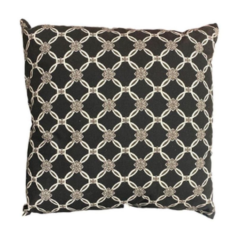 capa para almofada originalita 50x50cm bolas cruzadas palha preta (mp)
