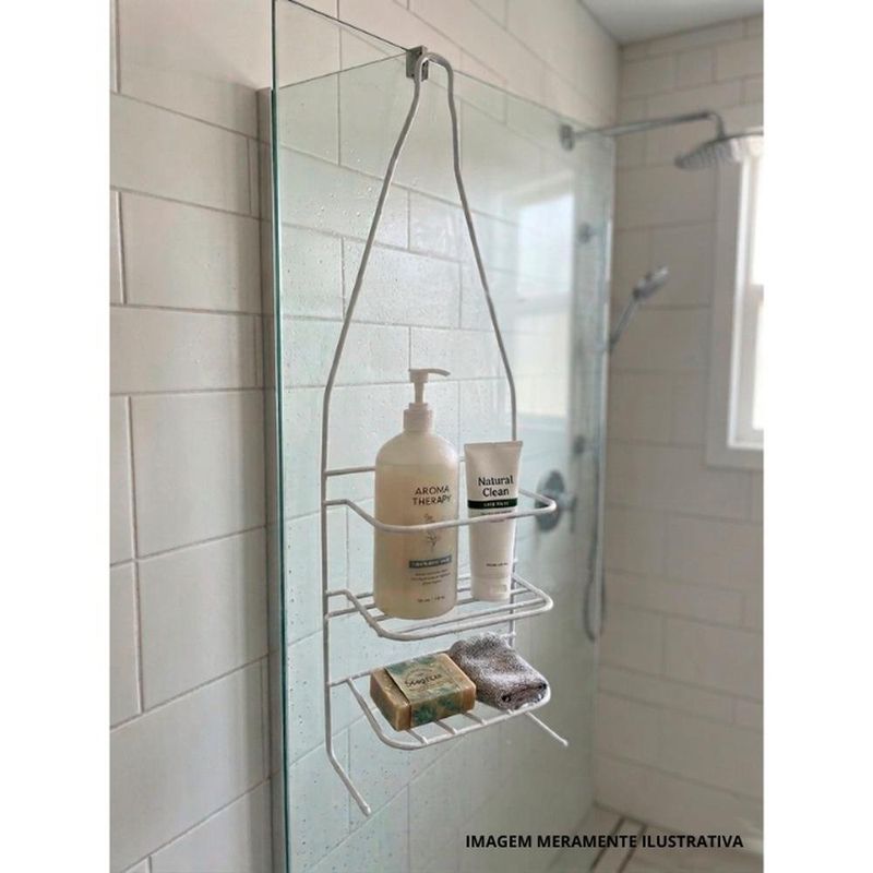 organizador de metal para banheiro kennedy home 46x15cm branco (mp)