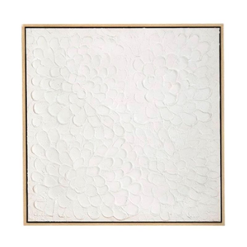 quadro em canvas texturizado pétalas mart 80x80cm branco (mp)