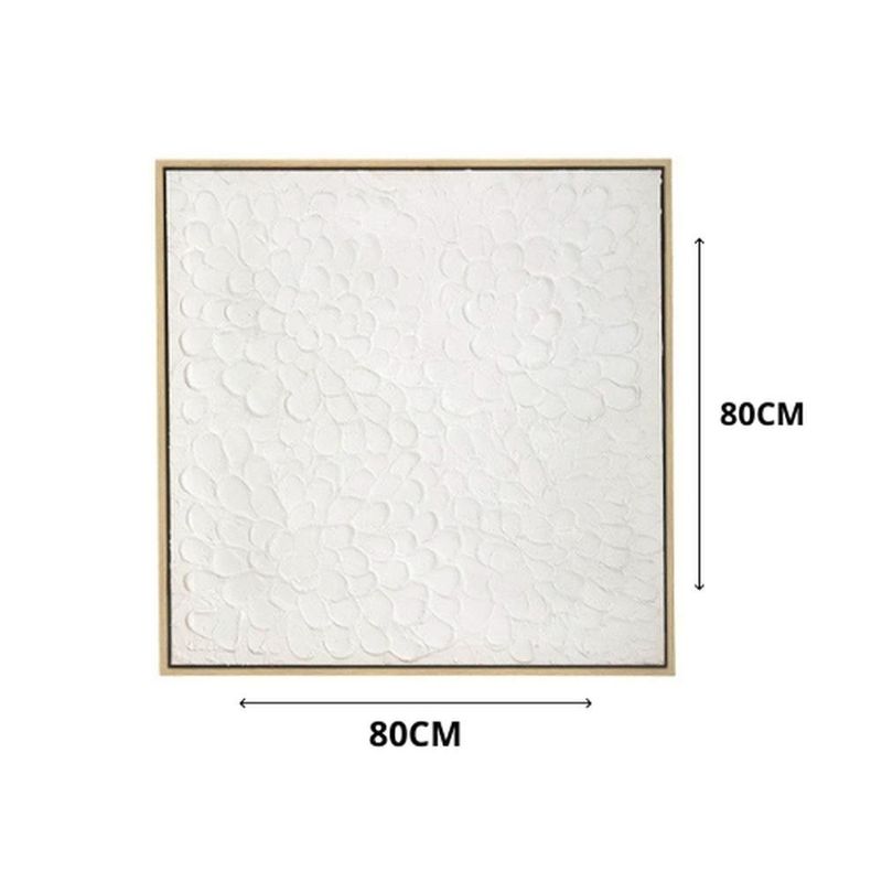 quadro em canvas texturizado pétalas mart 80x80cm branco (mp)