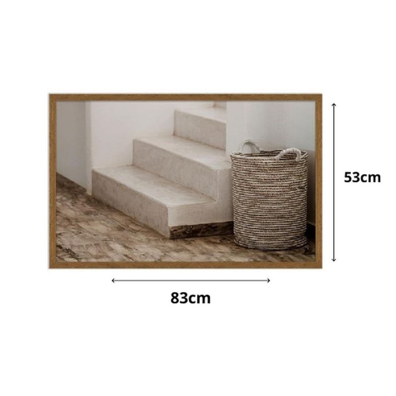 quadro escadaria tm 83x53cm madeira e vidro (mp)