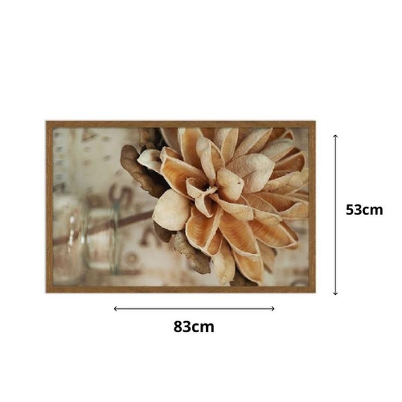 quadro flor outonal tm 83x53cm madeira e vidro (mp)