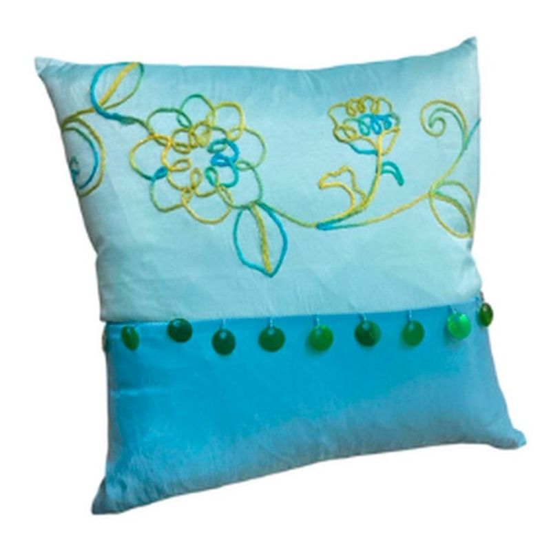 capa para almofada allegrini 45x45cm azul florida (mp)