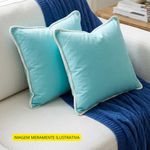 almofada de linho d&a 45x45cm verde aqua (mp)