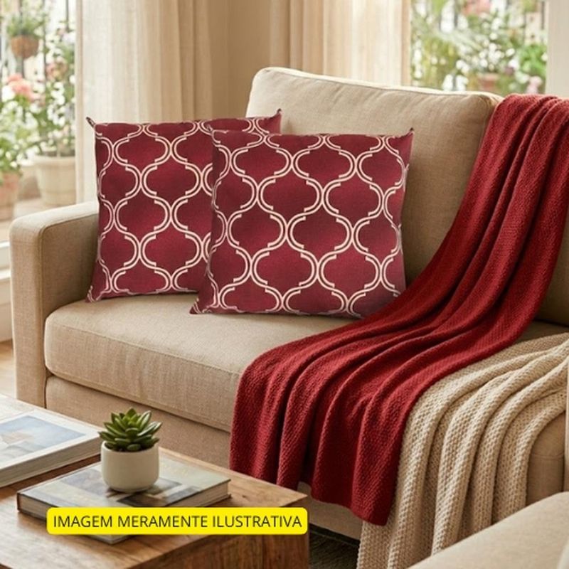 capa para almofada cortbras 50x50cm vermelho (mp)