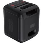 caixa de som bluetooth baumon com 2 microfones e led preto b97a