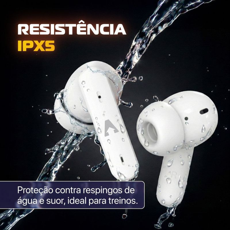 fone de ouvido baumon sound x bluetooth e cancelamento de ruídos ativo bateria de até 6 horas proteção ipx5 branco