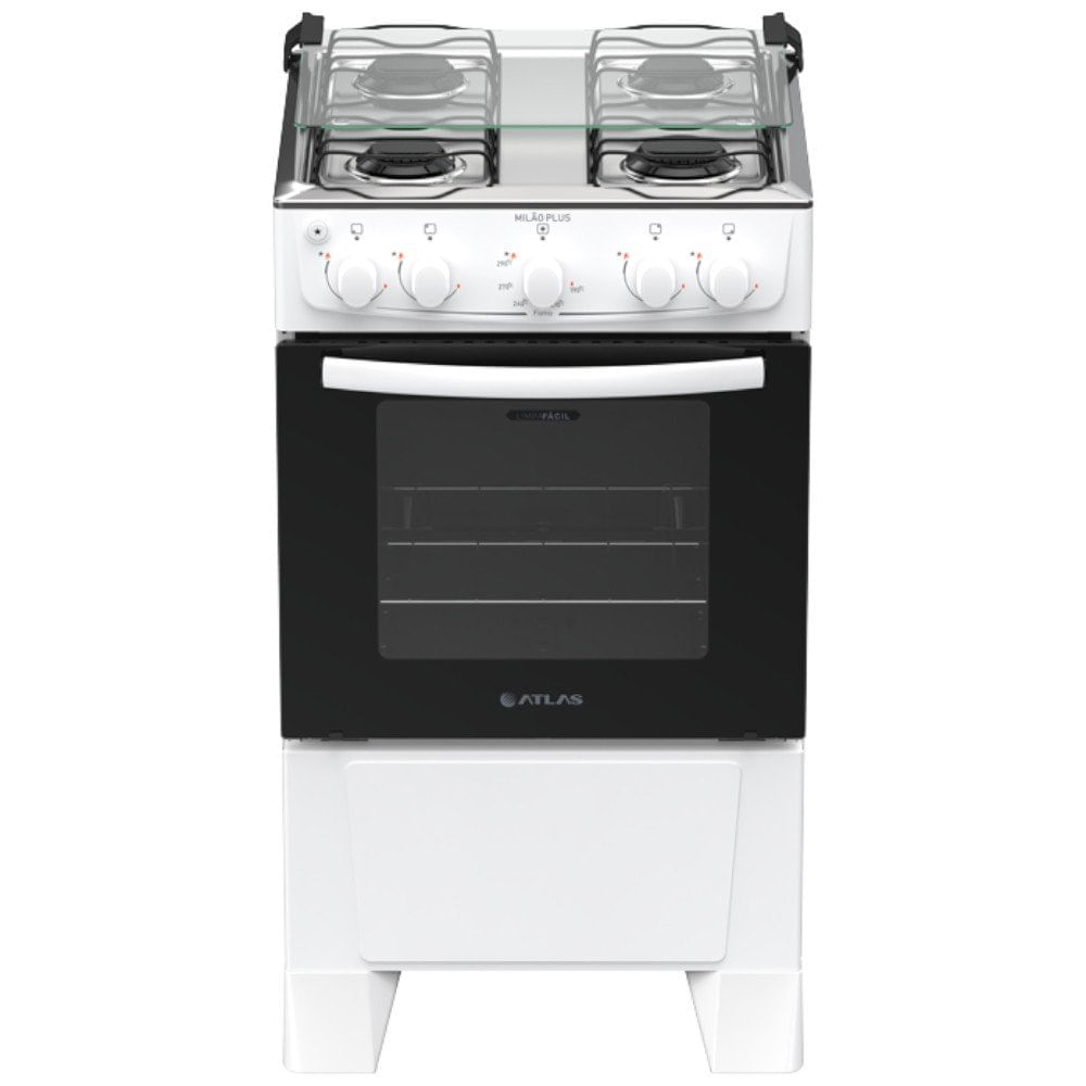 Fogão 4 Bocas Atlas Milão Plus Branco - Bivolt - 300002145