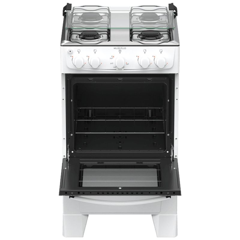 fogão 4 bocas atlas milão plus mesa inox branco bivolt 300002145