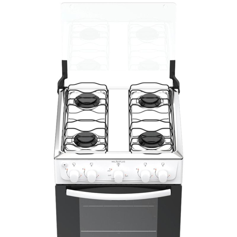 fogão 4 bocas atlas milão plus mesa inox branco bivolt 300002145