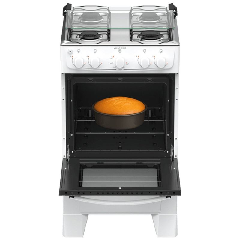 fogão 4 bocas atlas milão plus mesa inox branco bivolt 300002145