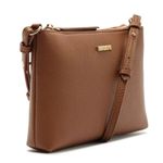 kit bolsa média tiracolo e porta cartão anacapri marrom (mp)