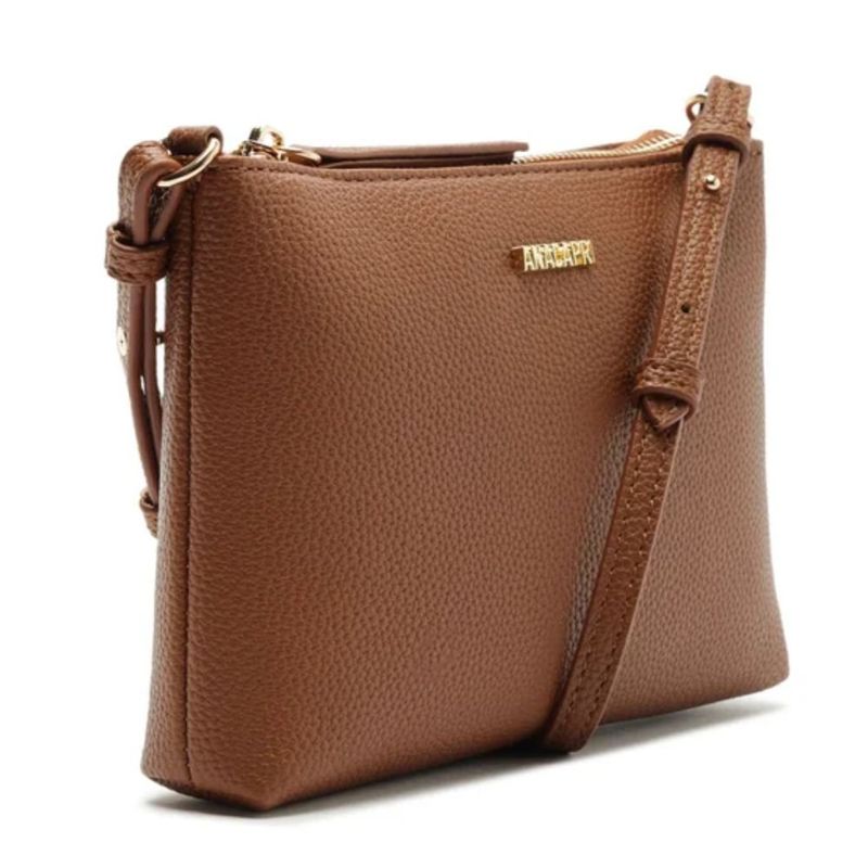 kit bolsa média tiracolo e porta cartão anacapri marrom (mp)