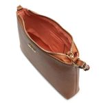 kit bolsa média tiracolo e porta cartão anacapri marrom (mp)