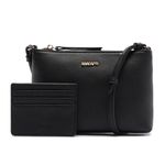 kit bolsa média tiracolo e porta cartão anacapri preto (mp)
