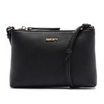 kit bolsa média tiracolo e porta cartão anacapri preto (mp)