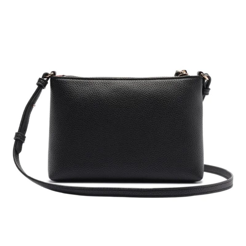 kit bolsa média tiracolo e porta cartão anacapri preto (mp)