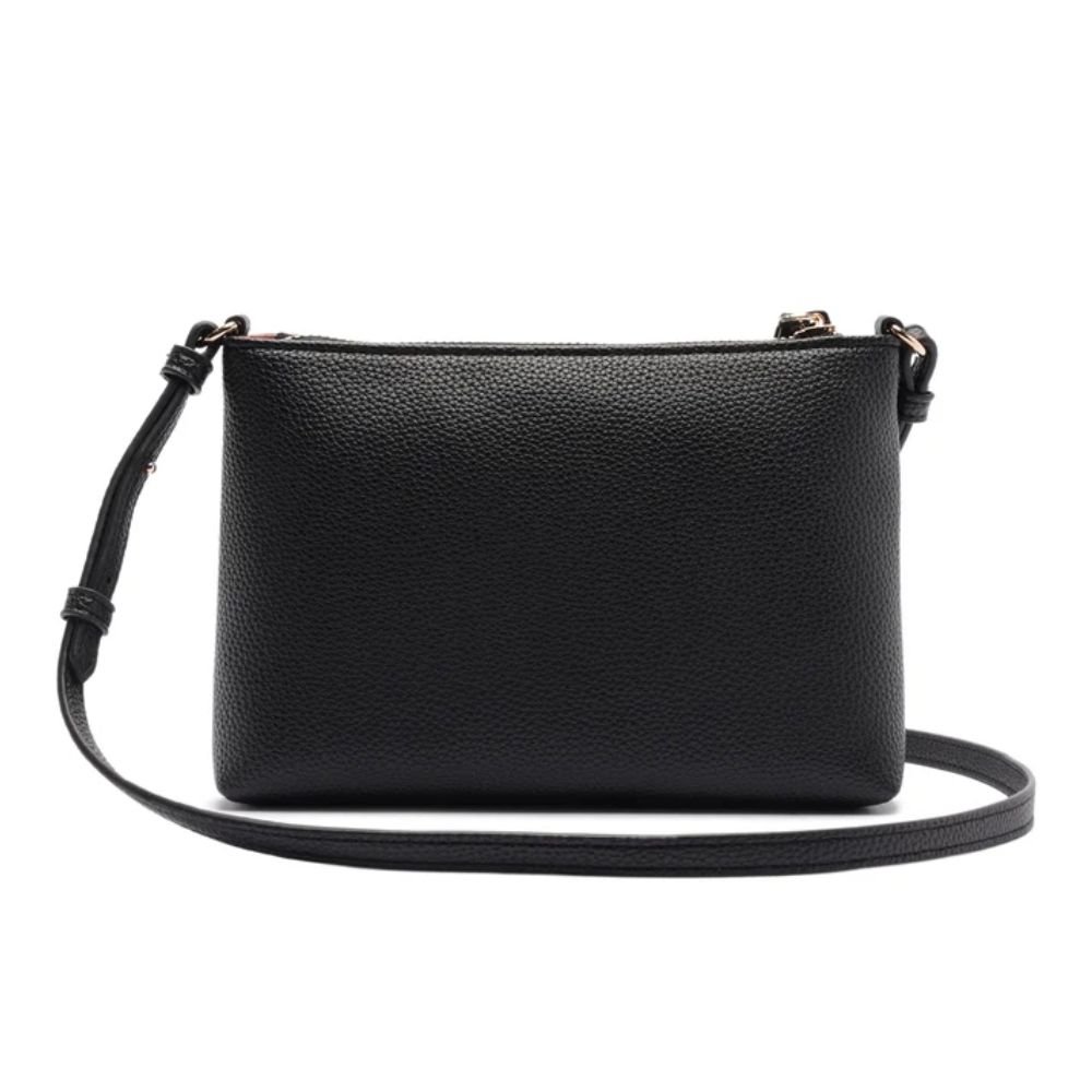 Kit Bolsa Média Tiracolo e Porta Cartão Anacapri Preto