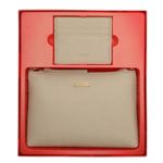 kit bolsa média tiracolo e porta cartão anacapri cinza (mp)