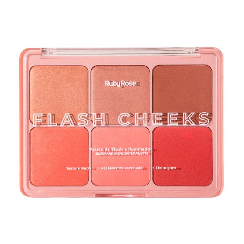 paleta de blush e iluminador ruby rose (mp)