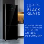 geladeira frost free panasonic 511l black glass inverter a preto nr-bb71gv7ba