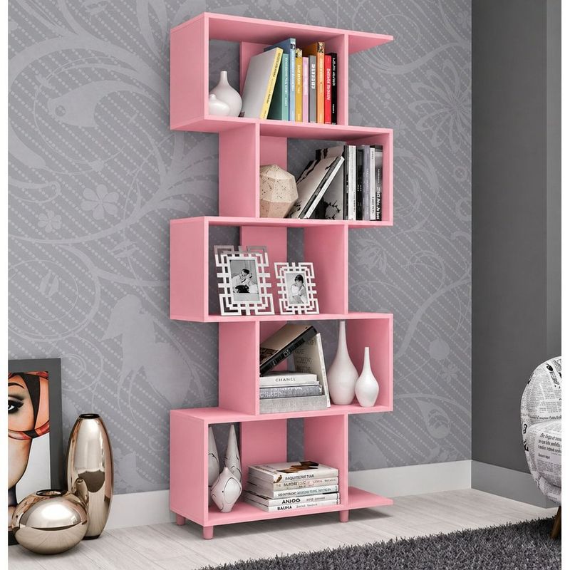 estante movelbento regular 184x78,5x31 mdp imp rosa esm-209