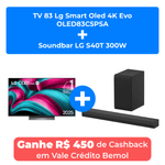 smart tv 65" lg oled 4k evo oled65c5psa + soundbar lg s40t 300w