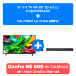 smart tv 4k 65" qned lg 65qned85asg + soundbar lg sh5a 600w