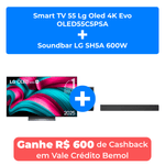 smart tv 55" lg oled 4k evo oled55c5psa + soundbar lg sh5a 600w