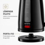 chaleira elétrica mondial pratic hot 1,7l 127v 60hz ce-17 (mp)