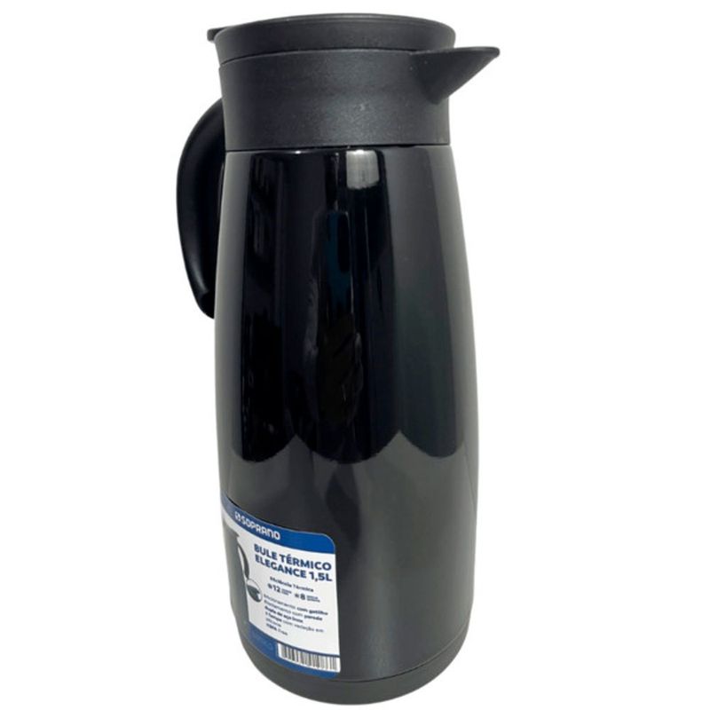bule térmico soprano elegance 1,5l 09000015803 preto (mp)
