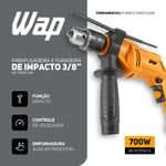 parafusadeira e furadeira de impacto wap 3/8" 700w wf 700fe w2 fw010693 (mp)