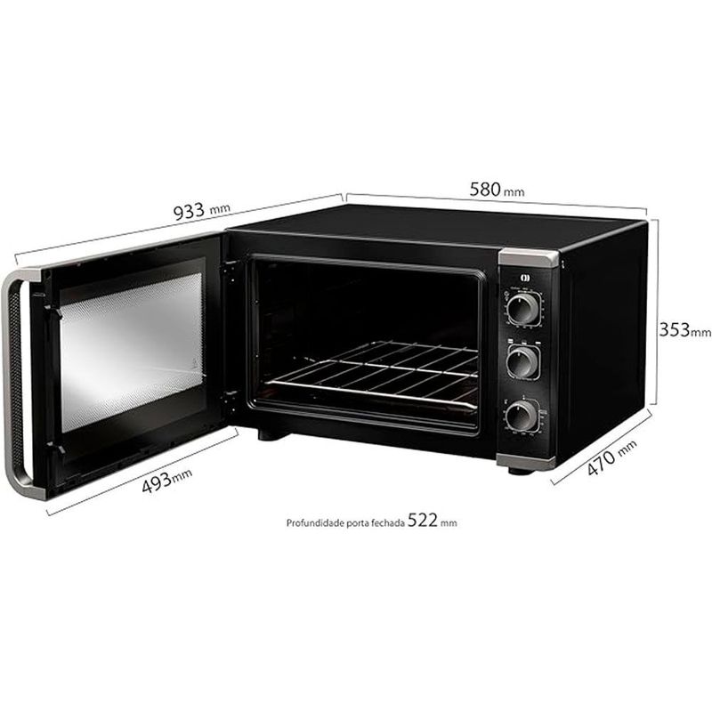 forno elétrico mueller mfb50k 127v 610003755 preto fosco (mp)
