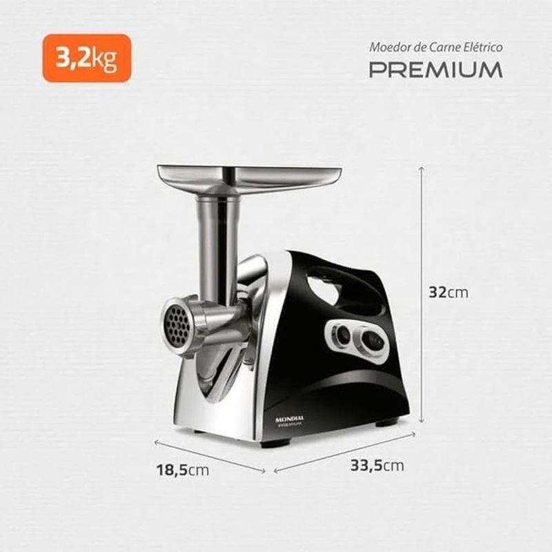 moedor de carne elétrico mondial premium mc-03 127v 60hz 72181-01 (mp)