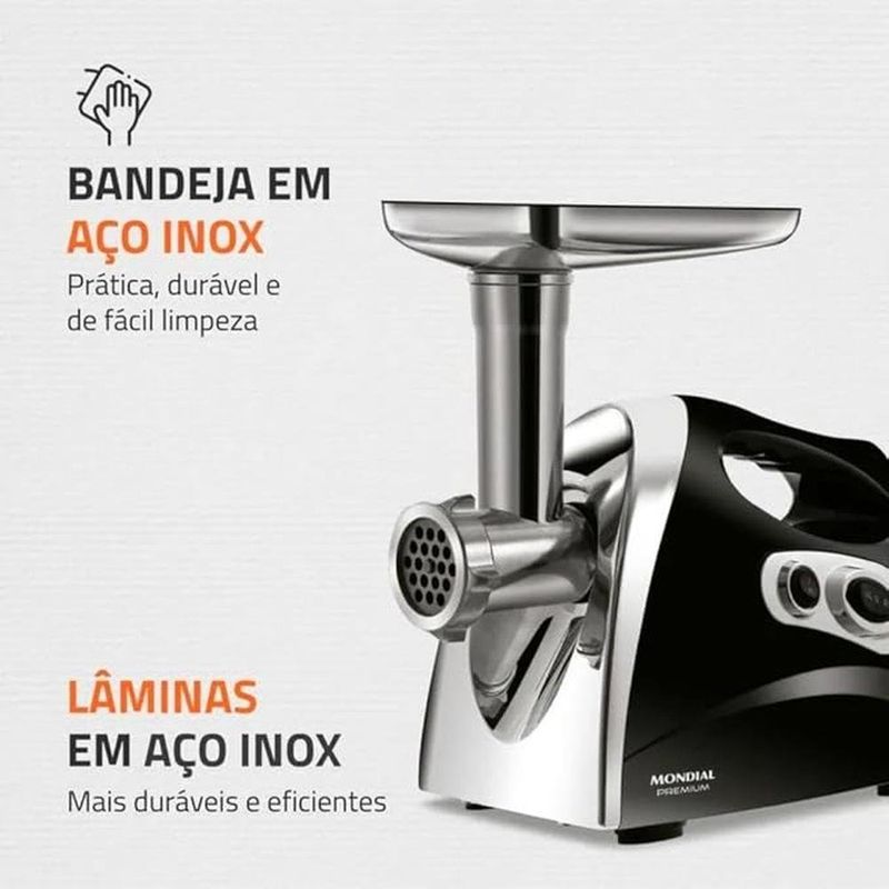 moedor de carne elétrico mondial premium mc-03 127v 60hz 72181-01 (mp)