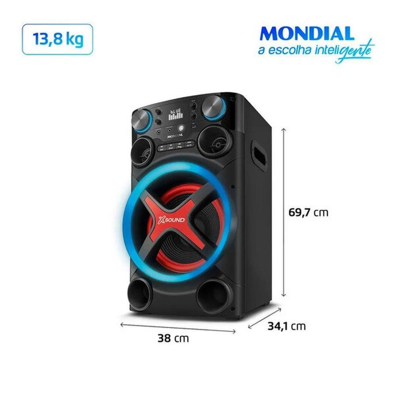 caixa de som mondial tm-1200 bivolt preto 2401-01 (mp)