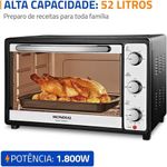 forno elétrico mondial grand family ii 52l frn-52-b 127v (mp)