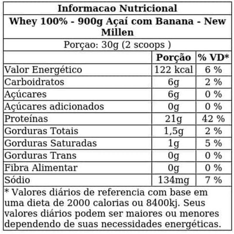 whey 100% new millen açaí com banana 900g of004422 (mp)