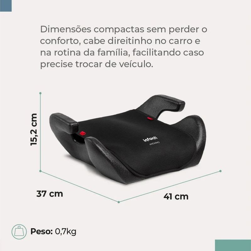 assento de elevação infanti booster andiamo 15-36kg cax00984 preto (mp)