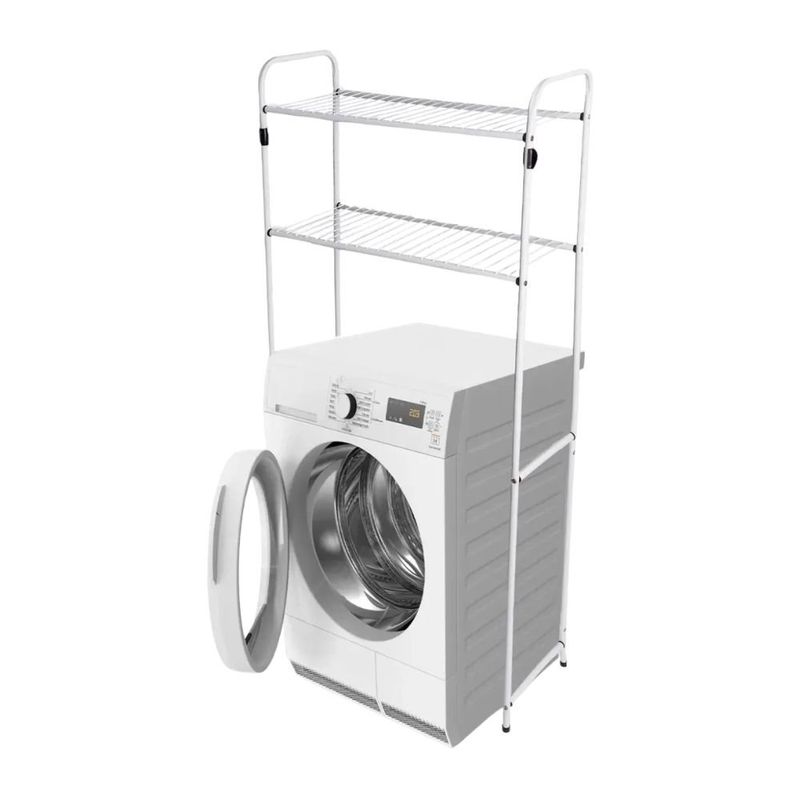 estante para lavanderia secalux 2 prateleiras branco 1091 (mp)