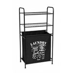 rack multiuso secalux 2 prateleiras com cesto preto 551093 (mp)