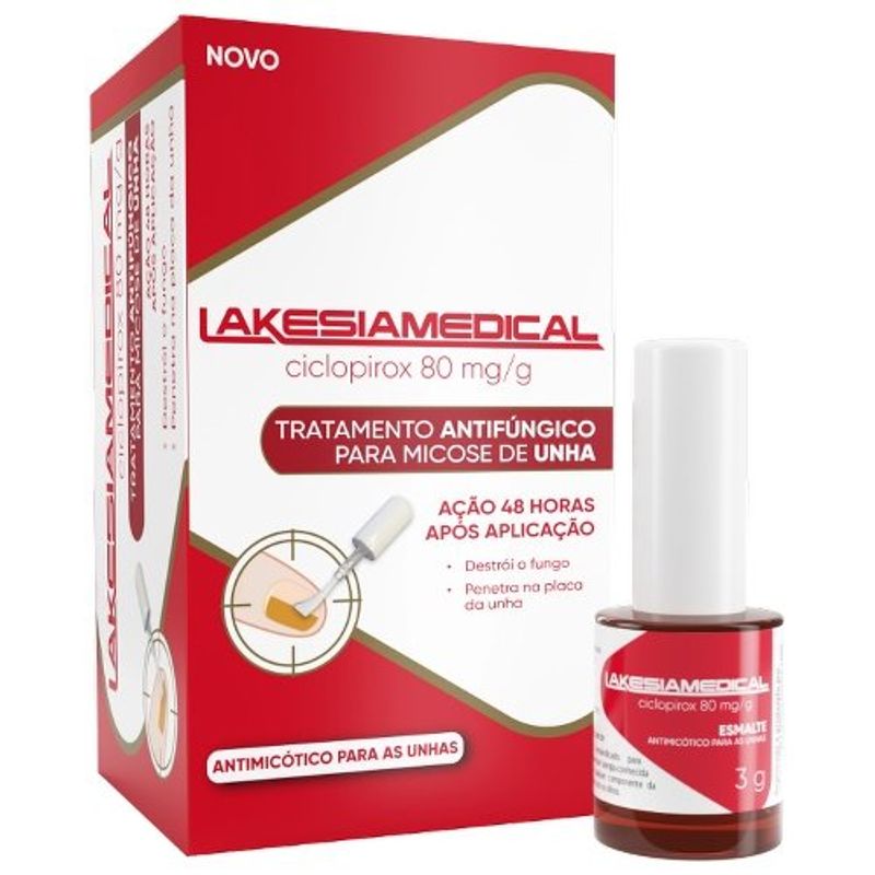 lakesia medical esmalte dermatológico ciclopirox 80mg/g 3g genomma