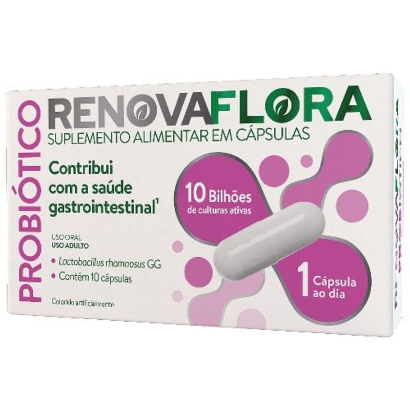 suplemento alimentar renovaflora probiótico 10 cápsulas genomma