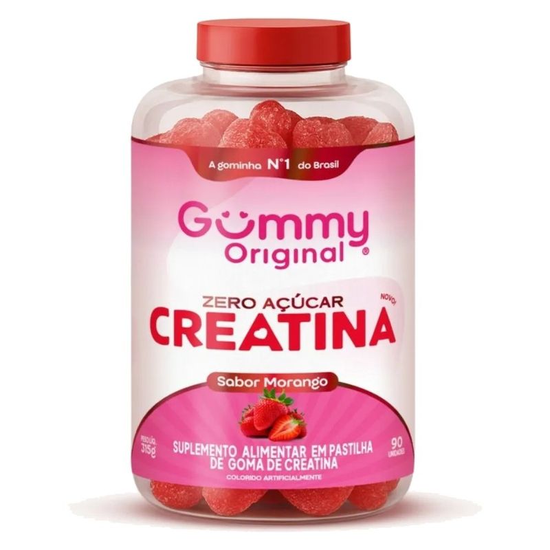 creatina gummy original zero açúcar morango 90 gomas