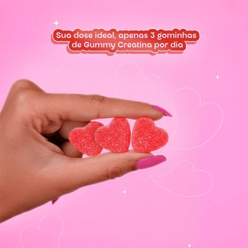 creatina gummy original zero açúcar morango 90 gomas