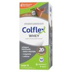 suplemento alimentar colflex whey protein sabor chocolate 10 sachês mantecorp