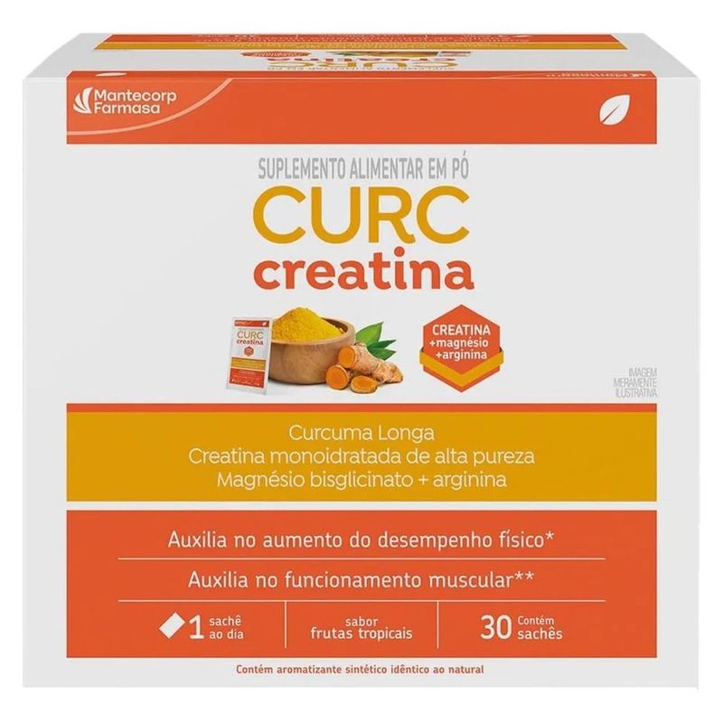 suplemento alimentar curc creatina sabor frutas tropicais 30 sachês mantecorp
