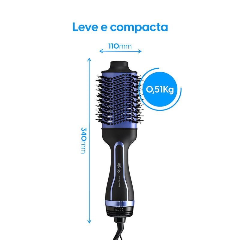 escova secadora agile glossy 3 em 1 elgin 1.300w escb1 bivolt (mp)
